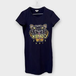 Kenzo Embroidered Tiger T-Shirt Dress Size Medium